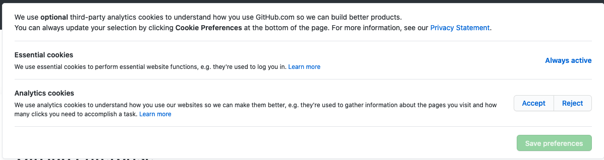 Cookie consent github